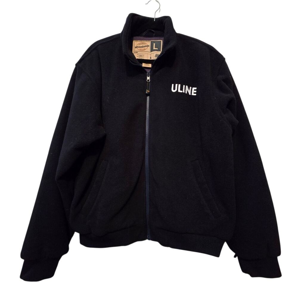 Wearguard Uline Fleece Full-Zip Employee Jacket LG Navy Blue Work Warm Pockets